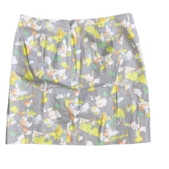 J. Crew style 27112 Stretch gray yellow Watercolor Sateen Mini Skirt size 0 - Picture 4 of 8